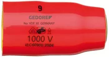 Gedore VDE 30 6 VDE-Steckschl&uuml;sseleinsatz 3/8" 6-kant 6mm (2946386)