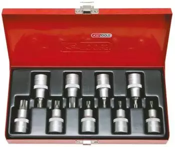 KS Tools Bit-Stecknuss-Satz 1/2" Torx TB20-TB60 mit Stirnlochbohrung, 9-tlg. (911.1386)