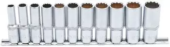 BGS Steckschl&uuml;ssel-Einsatz-Satz Zw&ouml;lfkant, tief, 3/8", 8-19mm, 11-tlg. (5252)