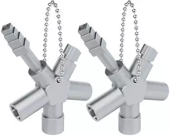 Absina Universalschlüssel 4 Profile, Dreikant & Vierkant, 2er Pack (1004-2)