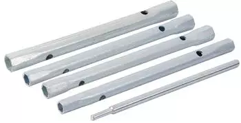 Silverline Tools Monoblock-R&uuml;ckenmutter Hahnschl&uuml;ssel-Set 8/9, 9/11, 10/11, 12/13mm, 5-tlg. (395020)