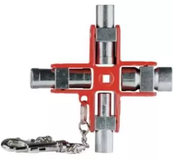 Hesse SuBMaster Doppel-Schaltschrankschl&uuml;ssel 9-in-1, 14 Funktionen mit Karabinerhaken (400665)