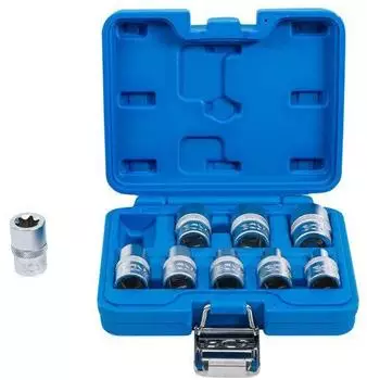 BGS Steckschl&uuml;ssel-Einsatz-Satz E-Profil 1/2" E10-E24, 9-tlg. (6425)