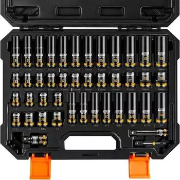 LuxusKollektion Schlagschrauber-Stecknuss-Set 43-teilig 3/8" metrisch & SAE CR-MO
