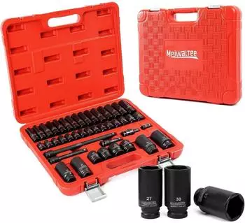 LuxusKollektion Steckschl&uuml;ssel-N&uuml;sse Set 1/2" metrisch 8-32mm tief & flach, CR-MO, 43-tlg.