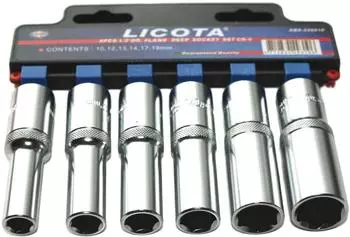 Boni-Shop Steckschlüssel-Nuss Set 1/2", 6-teilig, SW 10-19, Cr-V
