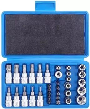 LuxusKollektion Torx-Set 34-teilig Innen/Außen E4-E20, T10-T60