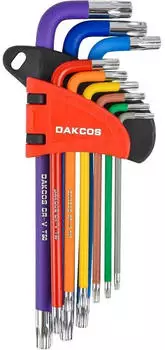 LuxusKollektion Torx-Winkelschl&uuml;ssel Set T10-T50, 9-tlg., CR-V, mit Stirnlochbohrung