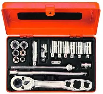 Bahco Steckschl&uuml;ssel-Satz 1/4" Zoll Sechskant, 12-tlg., mit Umschaltknarre f&uuml;r K&auml;ltetechnik (R6725ZK)