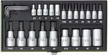 Proxxon Torx-Steckschl&uuml;sselsatz 1/2" + 1/4" 24-tlg.