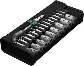 Wera 8100 SA 11 Zyklop Metal-Knarrensatz mit Umschalthebel, 1/4" z&ouml;llig, 28-tlg.