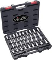 Vigor Schraubendreher-Einsatz V2496, 36-teilig, 1/2 Zoll, Torx, Innensechskant,