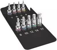 Wera Schraubendreher-Einsatz-Garnitur 1/2" 9tlg. Hex mit Haltefunktion -...