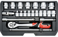 Yato YT-38561, Yato YT-38561 Werkzeugkasten Steckschl&uuml;ssel Satz 22 tlg. 3/8"...