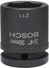 Bosch 1608556027, Bosch Steckschlüssel SW30, 3/4 " schwarz, Impact Control Typ:
