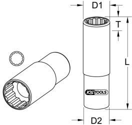 KS Tools 1/2" 12-kant, 917.1279 5/8"