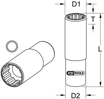 KS Tools 1/2" 12-kant, 917.1277 1/2"