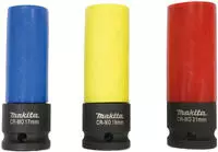 Makita Steckschl&uuml;ssel E-12354, 3-teilig, 17, 19, 21mm Schl&uuml;sselweite - 86mm L&auml;nge,