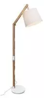 Lampe Carlyn Standleuchte 1flg Holz Hell/wei&szlig; 1x A60, E27, 60w, Geeignet F&uuml;r