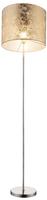 GLOBO LIGHTING Stehlampe "AMY" E27 1 Stk. Stehleuchte Nickel matt, Textil gold,