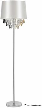 lux pro [lux.pro] Stehleuchte Stehlampe (1 x E27 Sockel)(165 cm x Ø 40 cm) Chromfuß + Stoffschirm silber +