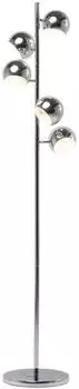 Kare Design Stehleuchte Calotta Chrom 5 Schirme, Moderne Stehlampe mit 5 verstellbaren, Verspiegelten Schirmen, Filigrane, Silberne Lampe f&uuml;r Wohnzimmer, B&uuml;ro, Stahl verchromt (H/B/T) 200x40x25, 5cm