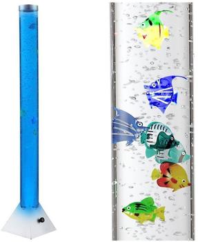 etc-shop LED RGB Wasser Säule Stand Leuchte Deko 10 Fische Steh Lampe Kabel Schalter Farbwechsel