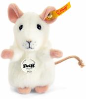 Steiff Pilla Maus 10cm wei&szlig; aufwartend