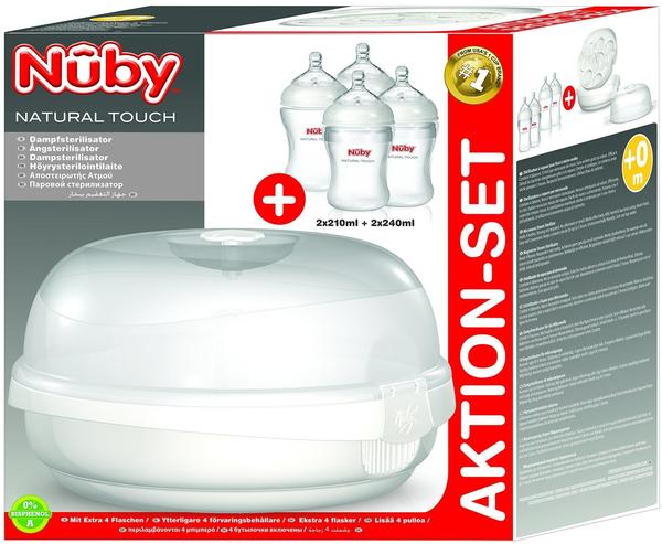 Nûby Mikrowellen-Sterilisator Natural Touch inkl. 4 Weithalsflaschen