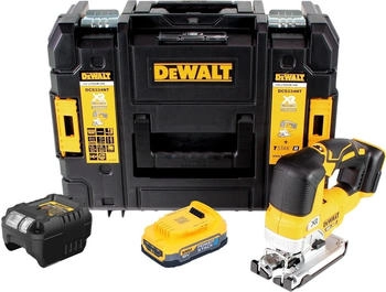 DeWalt DCS 334 E1T Akku Pendelhub Stichsäge 18 V Brushless + 1x Powerstack Akku 1,7 Ah + Ladegerät + TSTAK