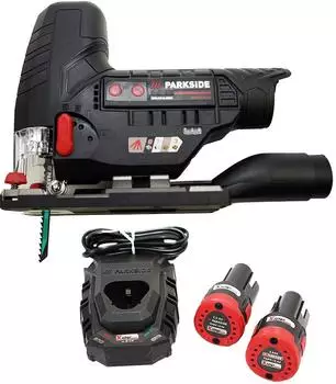 Parkside PERFORMANCE 12V Akku Stichs&auml;ge PPSTKA 12 + HEADNMORE Schl&uuml;sselanh&auml;nger (inkl. 2x2Ah Akku)