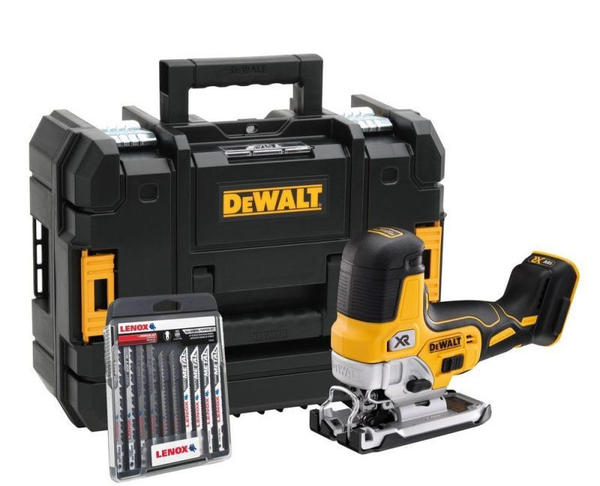 Dewalt DCS335NTL-DE ohne Akku + 10-tlg. Stichsägeblätter + T-Stak Box II