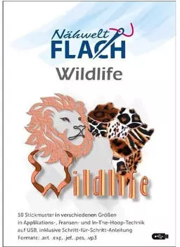 Nähwelt Flach Stickmuster USB Wildlife (10 Stickmuster)