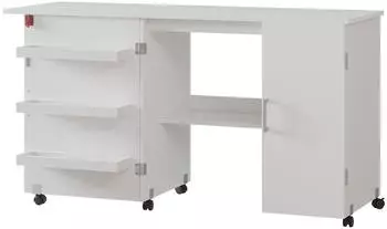 Vichy Vicco N&auml;htisch Carmen 148 x 75 cm mit 3 Regalf&auml;cher und Schrank Wei&szlig;