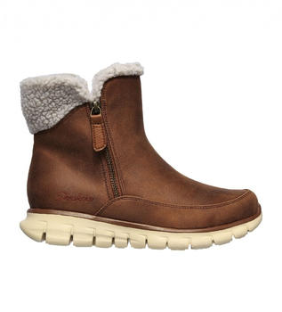Skechers Synergy Micro Leather Faux Sherpa chestnut