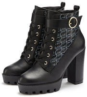 LASCANA Stiefelette mit Blockabsatz & raffinierter Musterung, High-Heel-Stiefelette