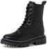 Tamaris Schnürstiefel Leder Blockabsatz schwarz