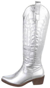 Ital Design Western- Bikerstiefel DEN928- silber