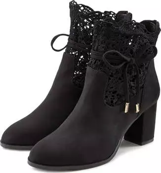 Lascana High-Heel- modischer Spitze und bequemem Blockabsatz schwarz