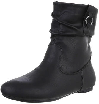 Ital Design Stiefeletten flach Kunstleder schwarz 9968-