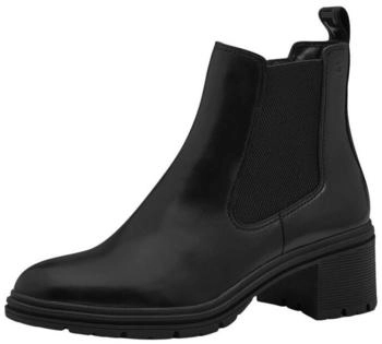 Tamaris Chelsea Leder bequem schwarz