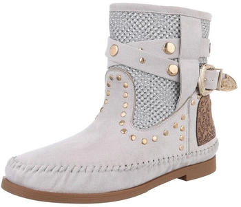 Ital Design Stiefeletten Western- Bikerboots 7069-C117S- hellgrau