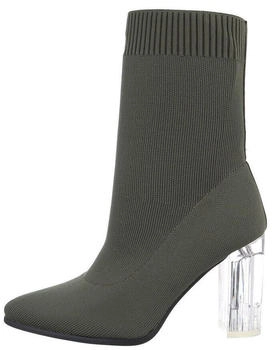 Ital Design Stiefeletten High-Heel Textil olive DE11233-