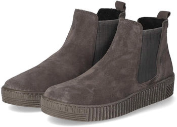 Gabor Damen Chelsea Boots Stiefeletten grau Leder Elastikeinsätze