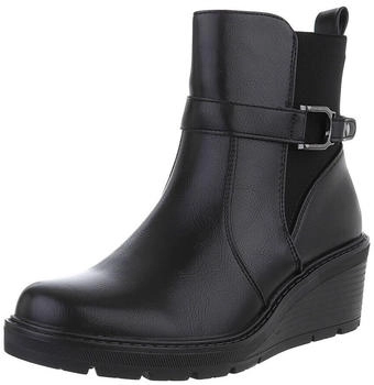Ital Design Stiefeletten Keilstiefeletten 5511- Kunstleder schwarz
