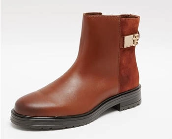 Tommy Hilfiger TH LOGO LEATHER MIX CHELSEA cognac