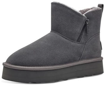 S.Oliver Winterstiefel ohne Absatz Leder gefüttert graphite
