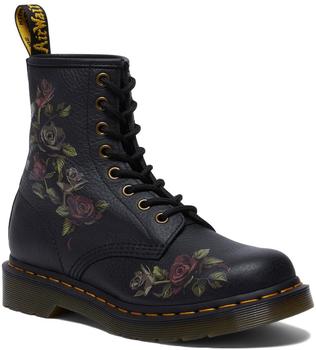 Dr. Martens Decayed Roses Lederstiefel schwarz