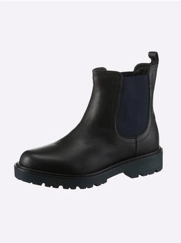 Heine Stiefelette Stretcheinsatz schwarz blau