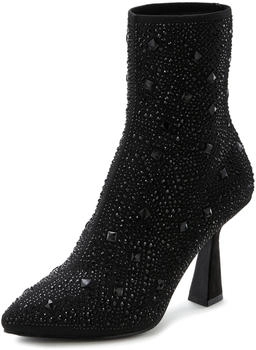 Lascana Sock Boot High-Heel-Stiefelette Schlupf-Stiefel elastisch Schmucksteinchen